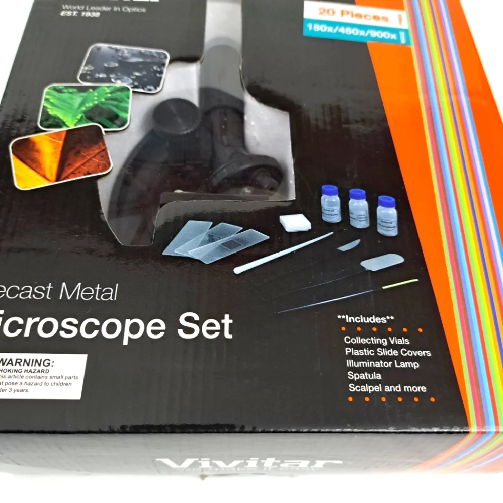Vivitar Die-cast Metal  20 Pieces Microscope Set.